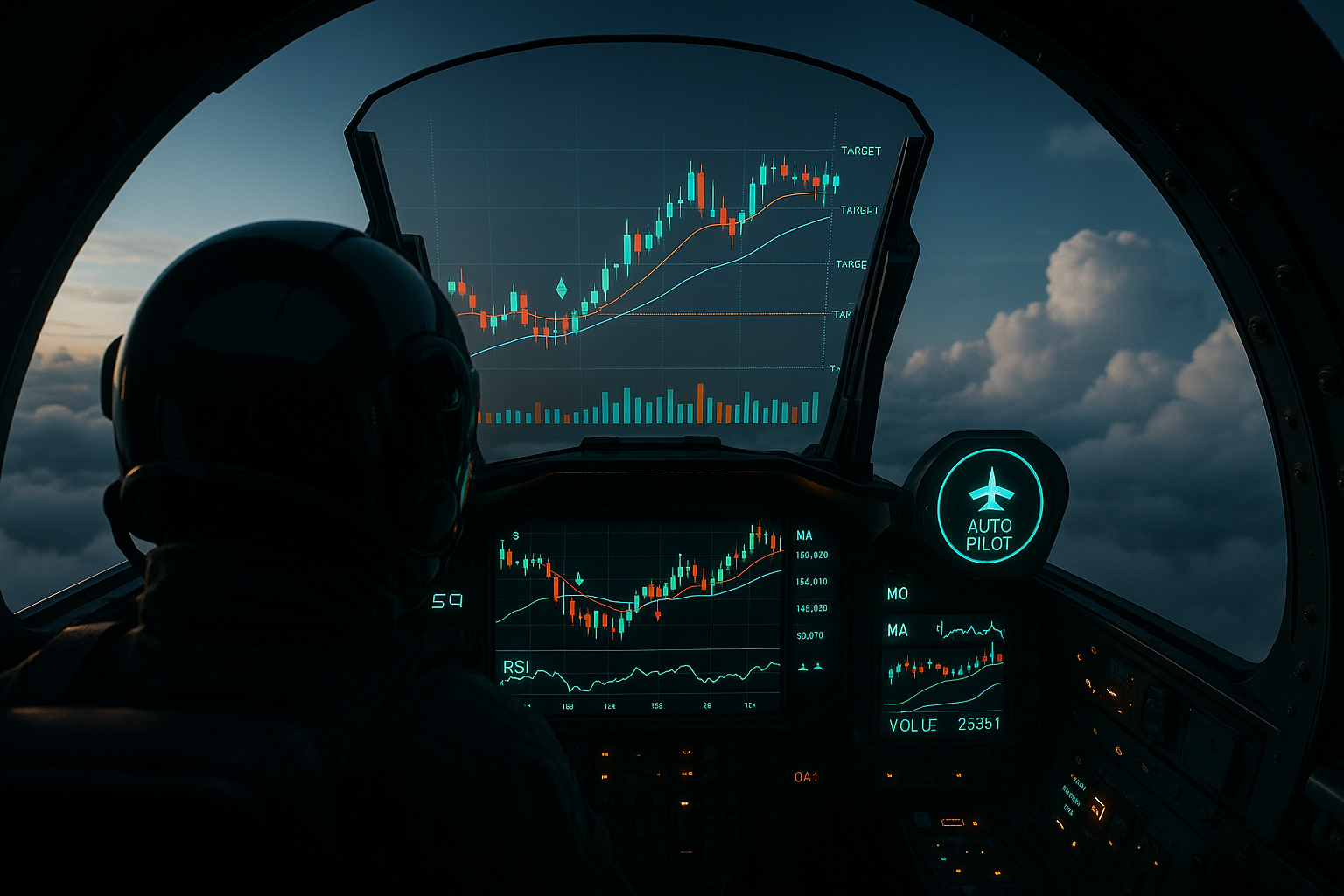Vue cockpit de trading